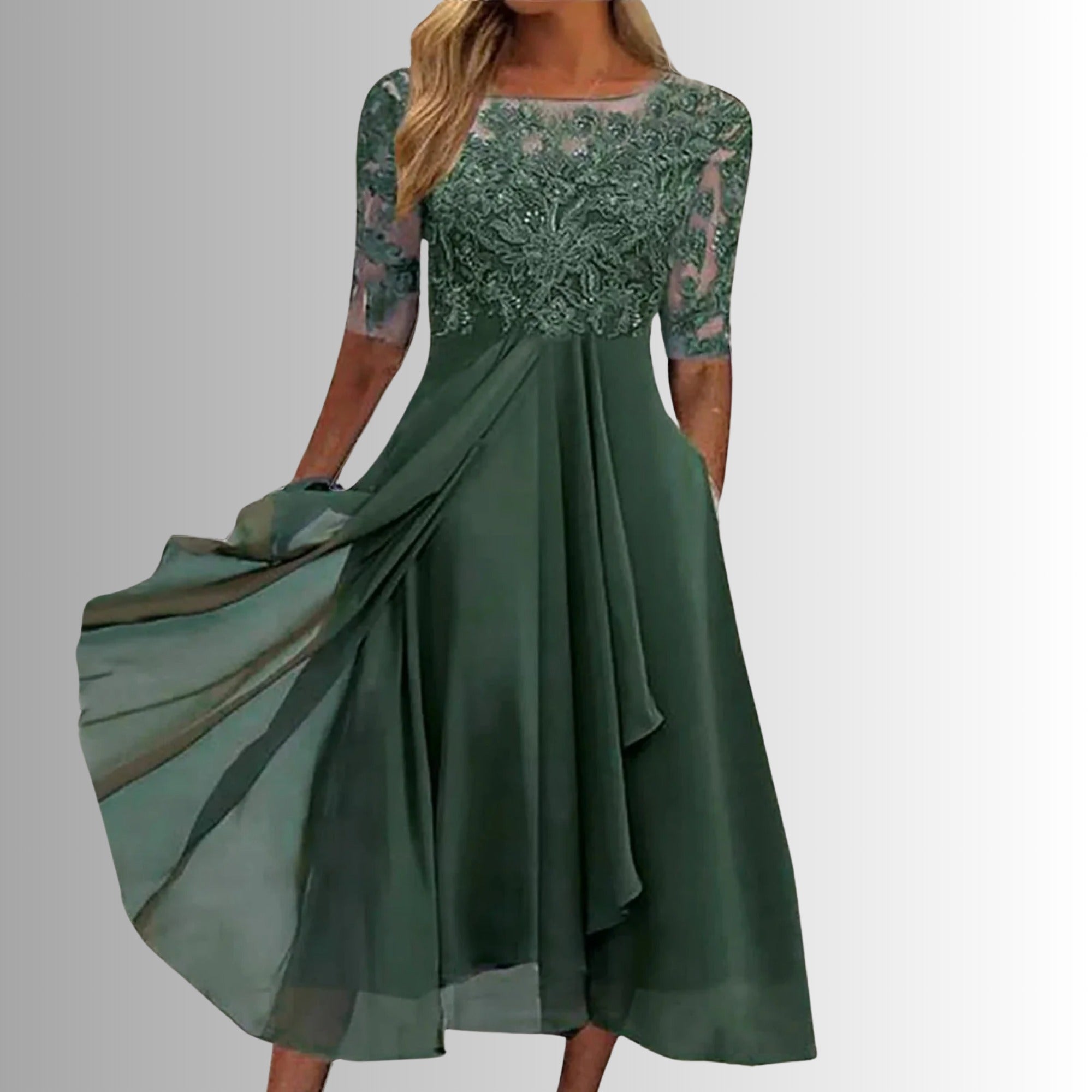 Selina | Elegant Lace Dress - Green