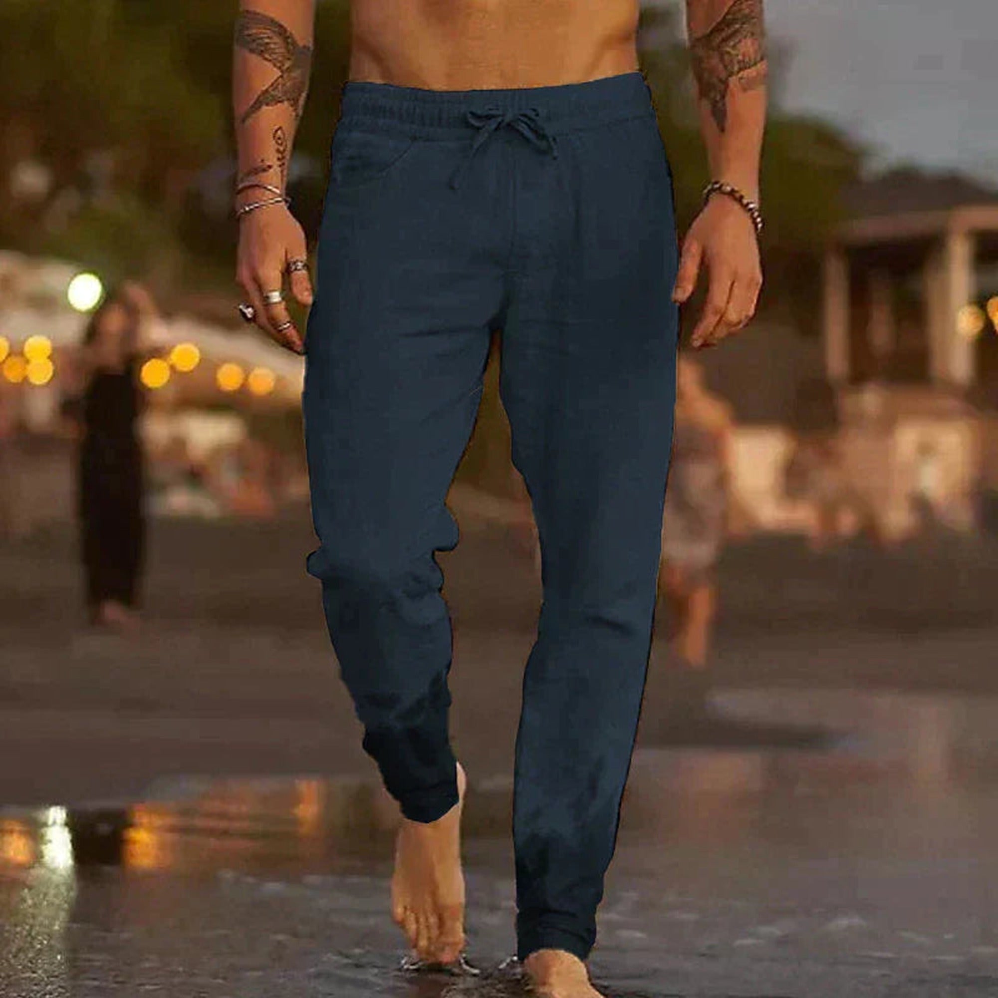 Sofia | Classic Lace Summer Pants - Dark Blue