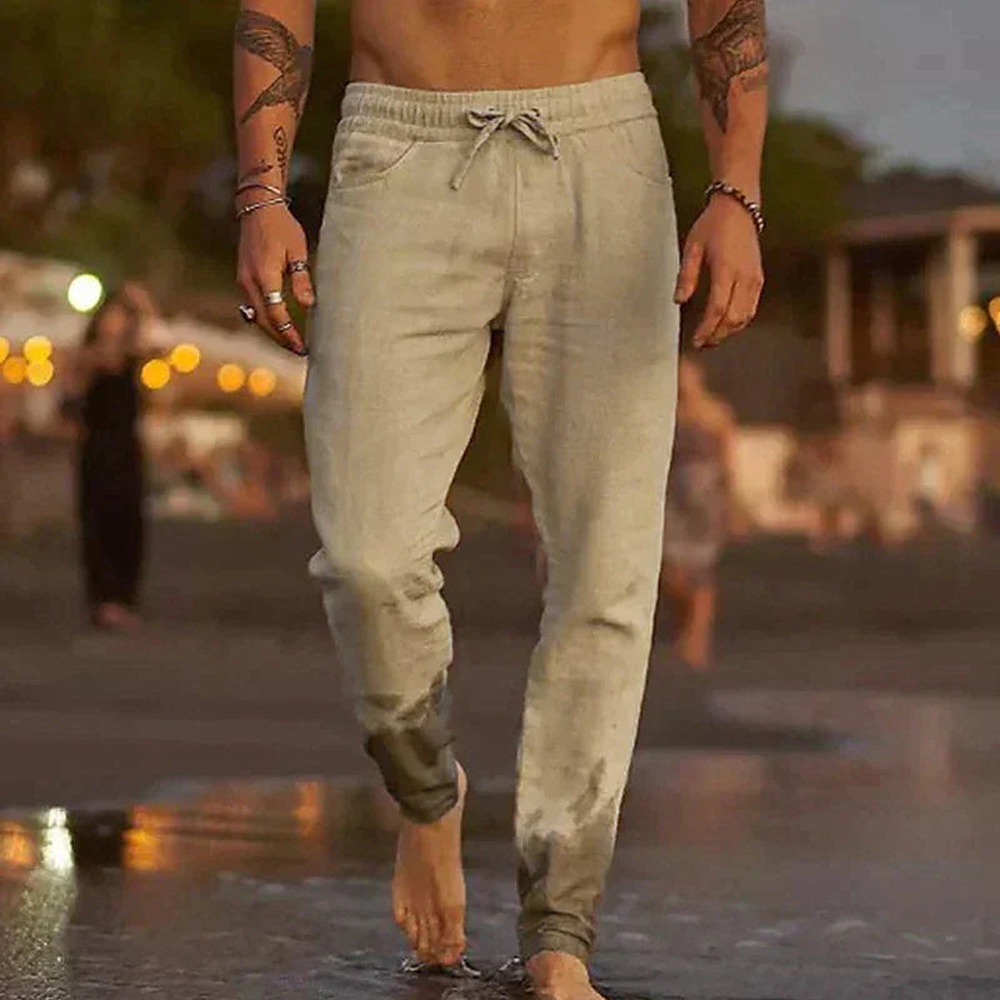 Sofia | Classic Lace Summer Pants - Khaki