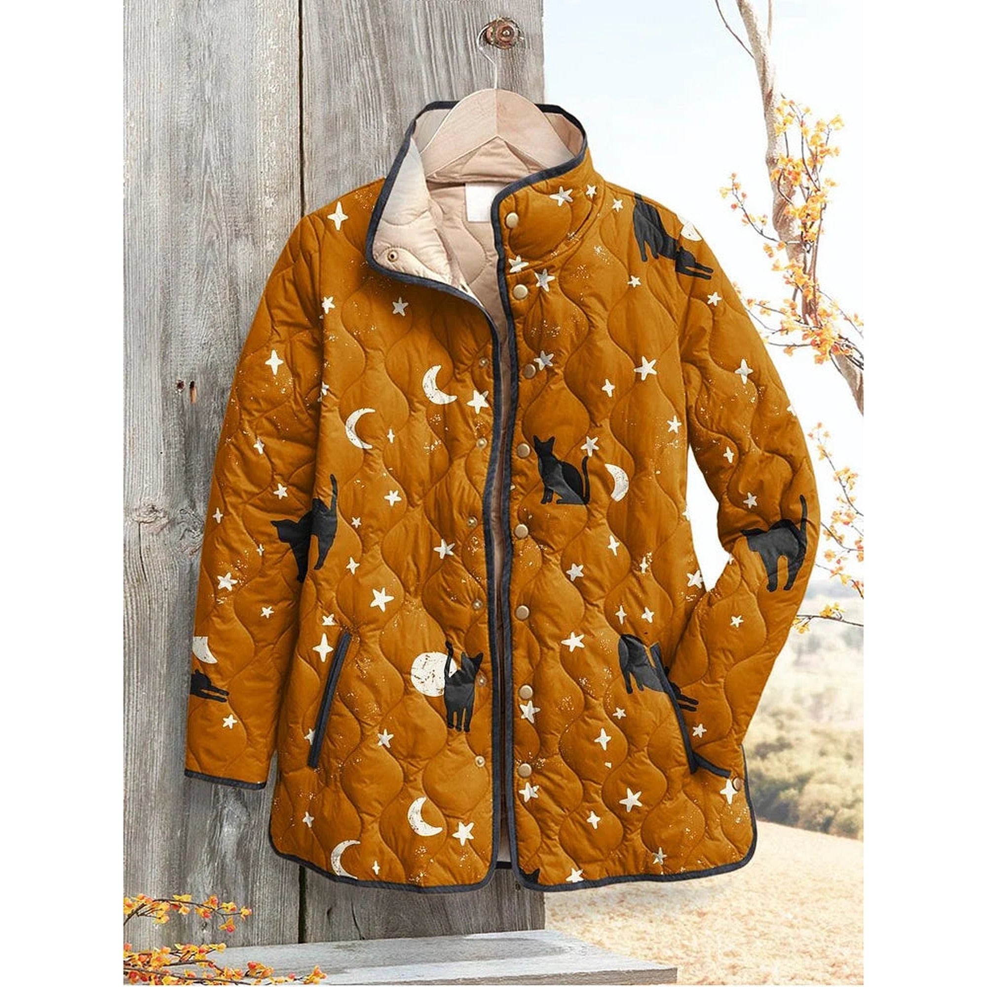 Ida | Vintage Cat Quilted Jacket - Multicolor