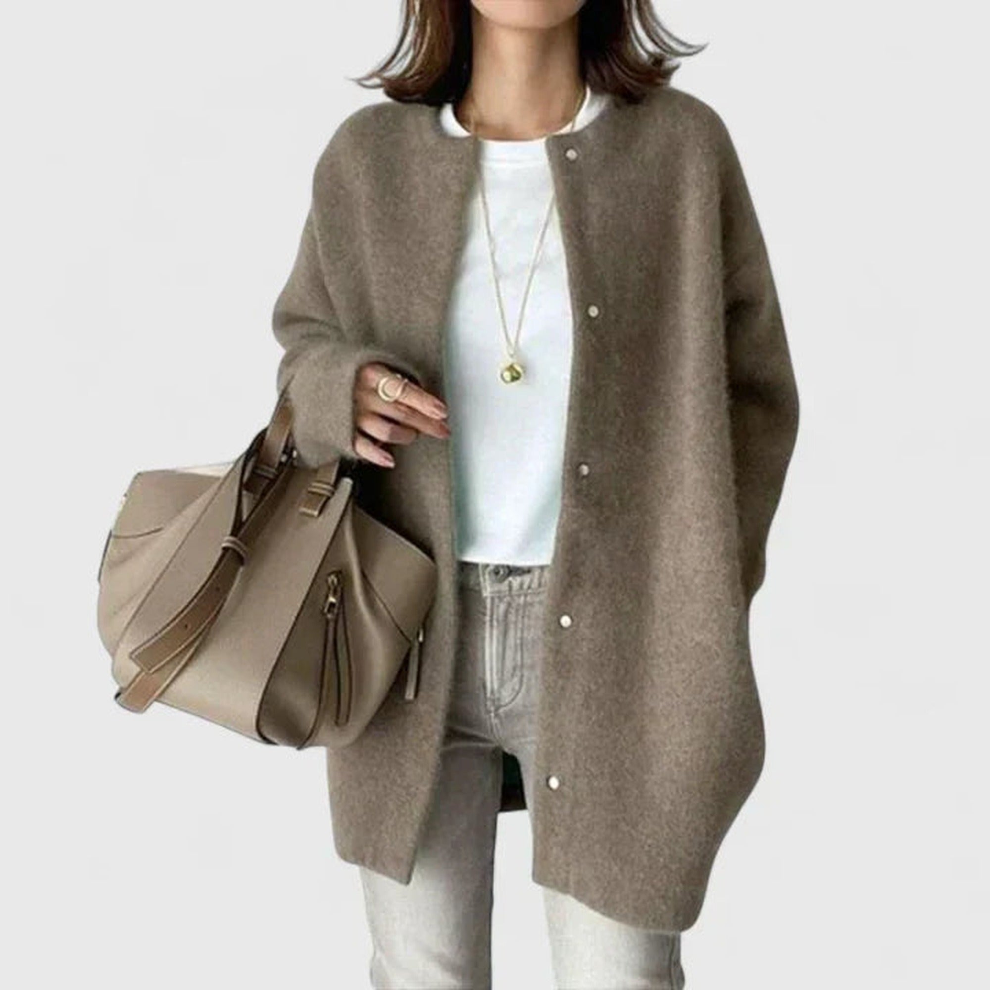 Rosalind | Elegant Cardigan - Caramel Brown