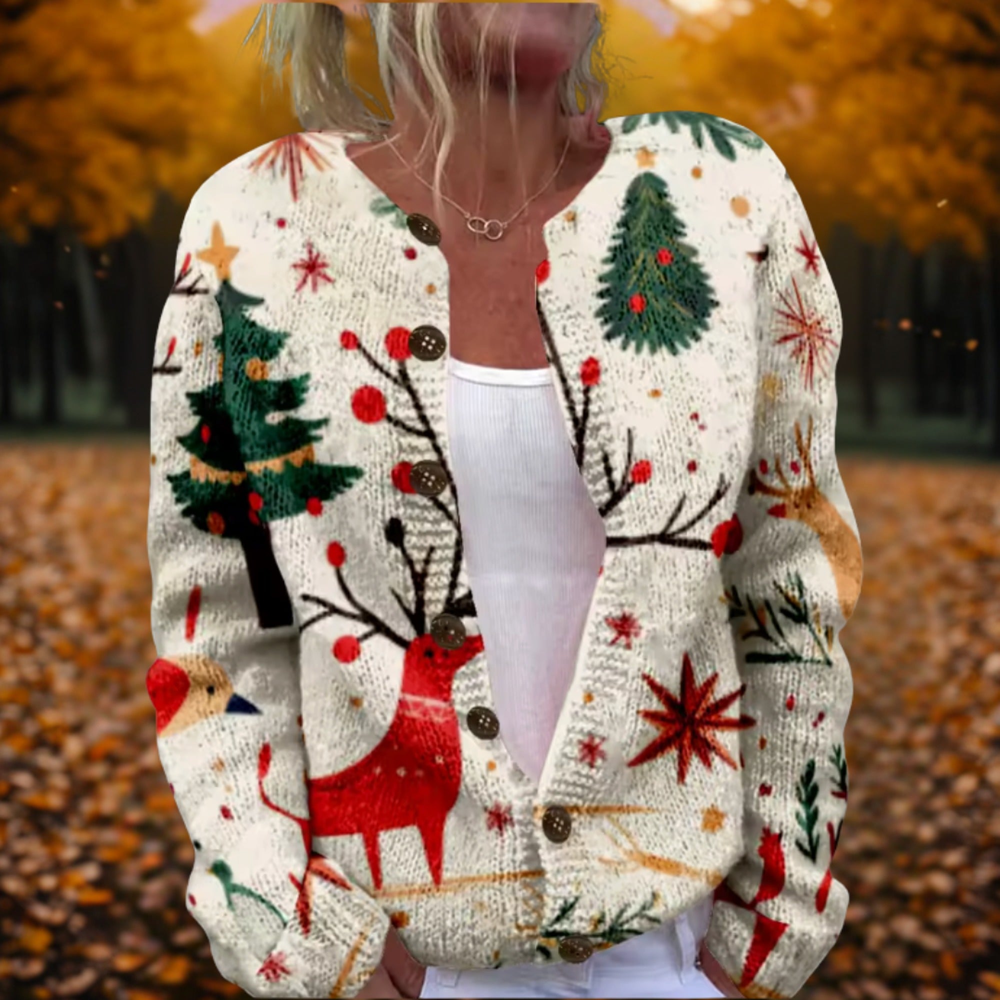 Sofia | Reindeer Cardigan - MultiColor