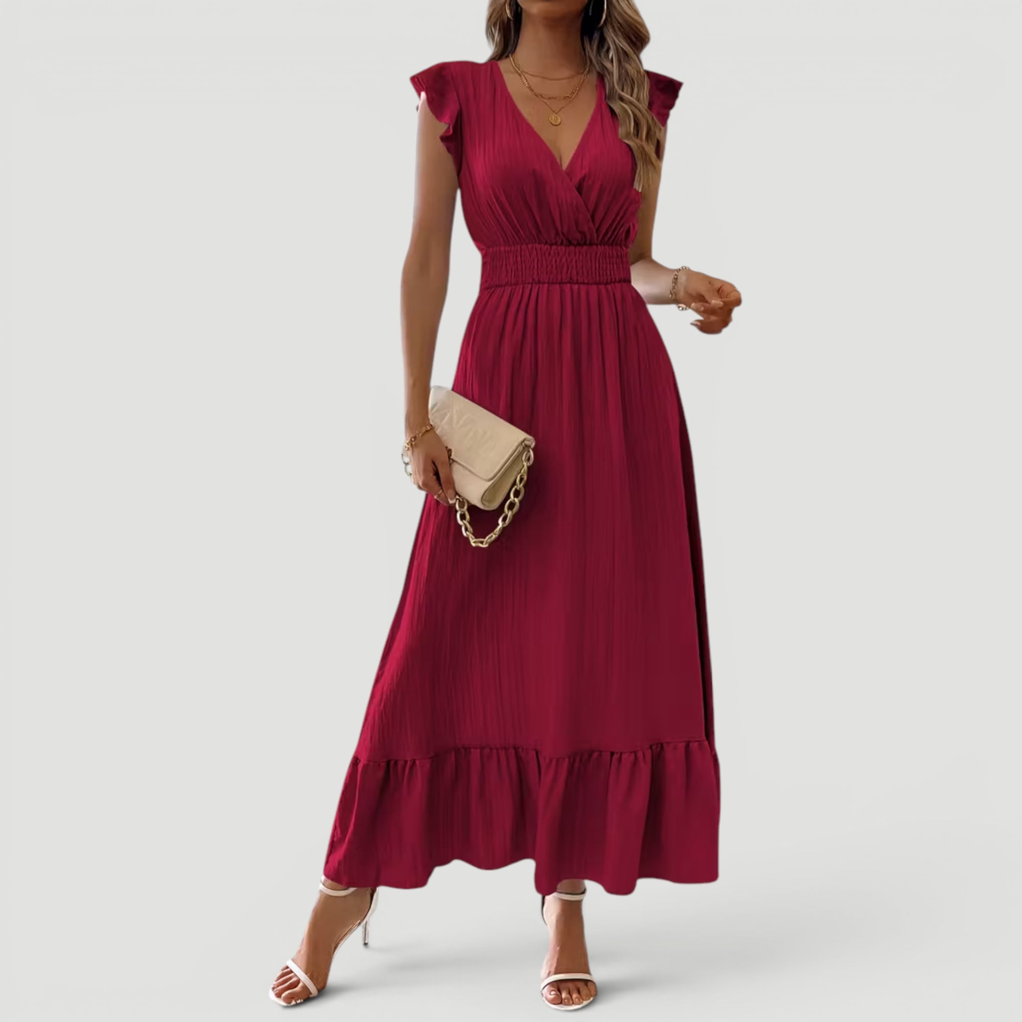 Ellmont London | Women’s Flowy V Neck Evening Summer Dress