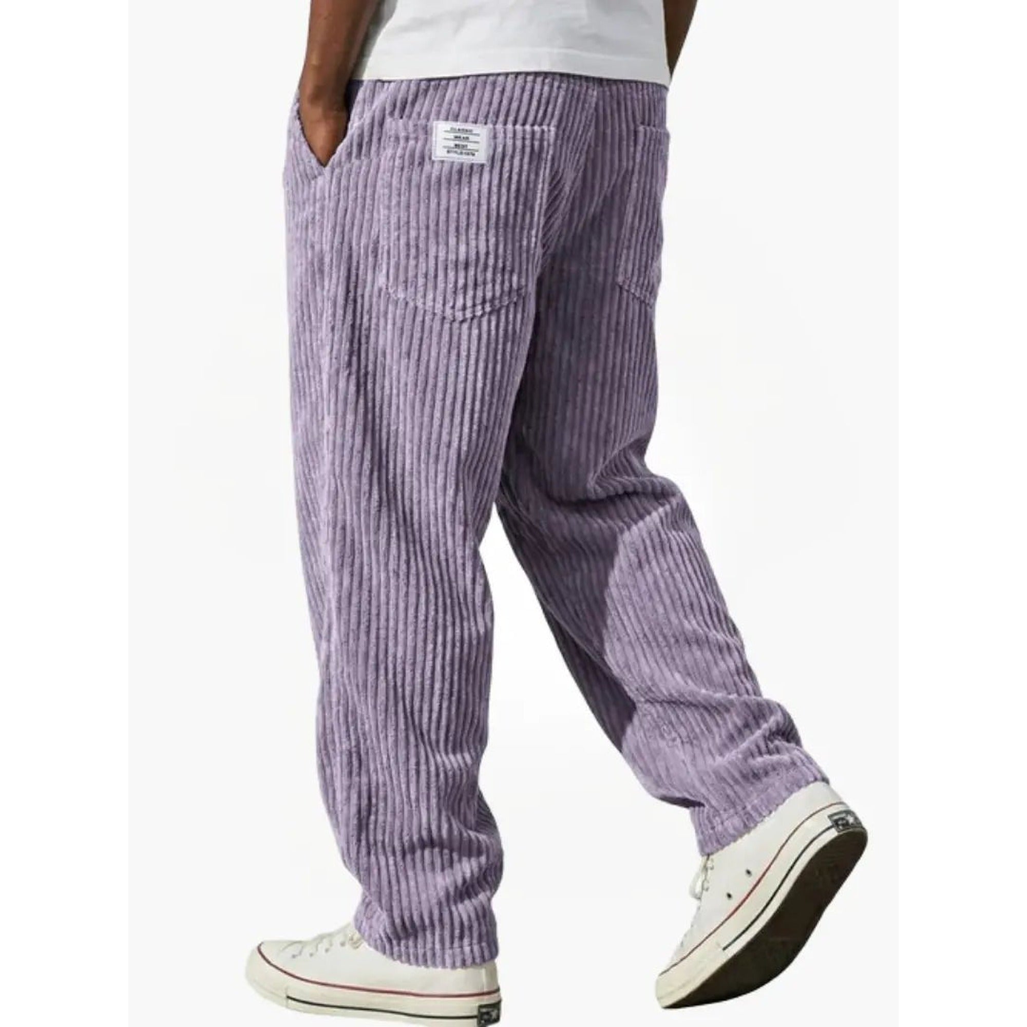 Connor | Men's Corduroy Pants Relaxed Fit Drawstring Waist - Lila