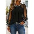 Sofia | Sequin Mesh Top - Black