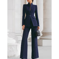 Harriet | Sharie - Elegant Blazer & Trouser Suit Set - Blue (Almost Sold Out)