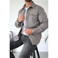 Oliver | Shirt Jacket for Men - Button-Up Overshirt - Grey