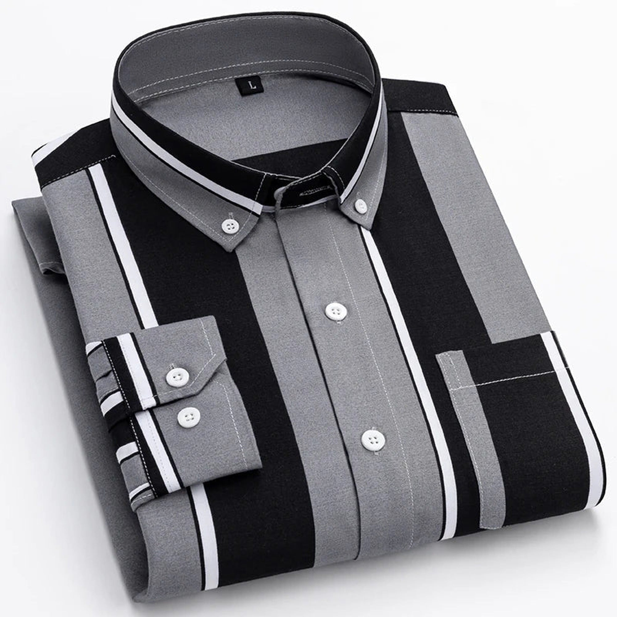 Zachary | Stylish Cotton Shirt - Dark Gray