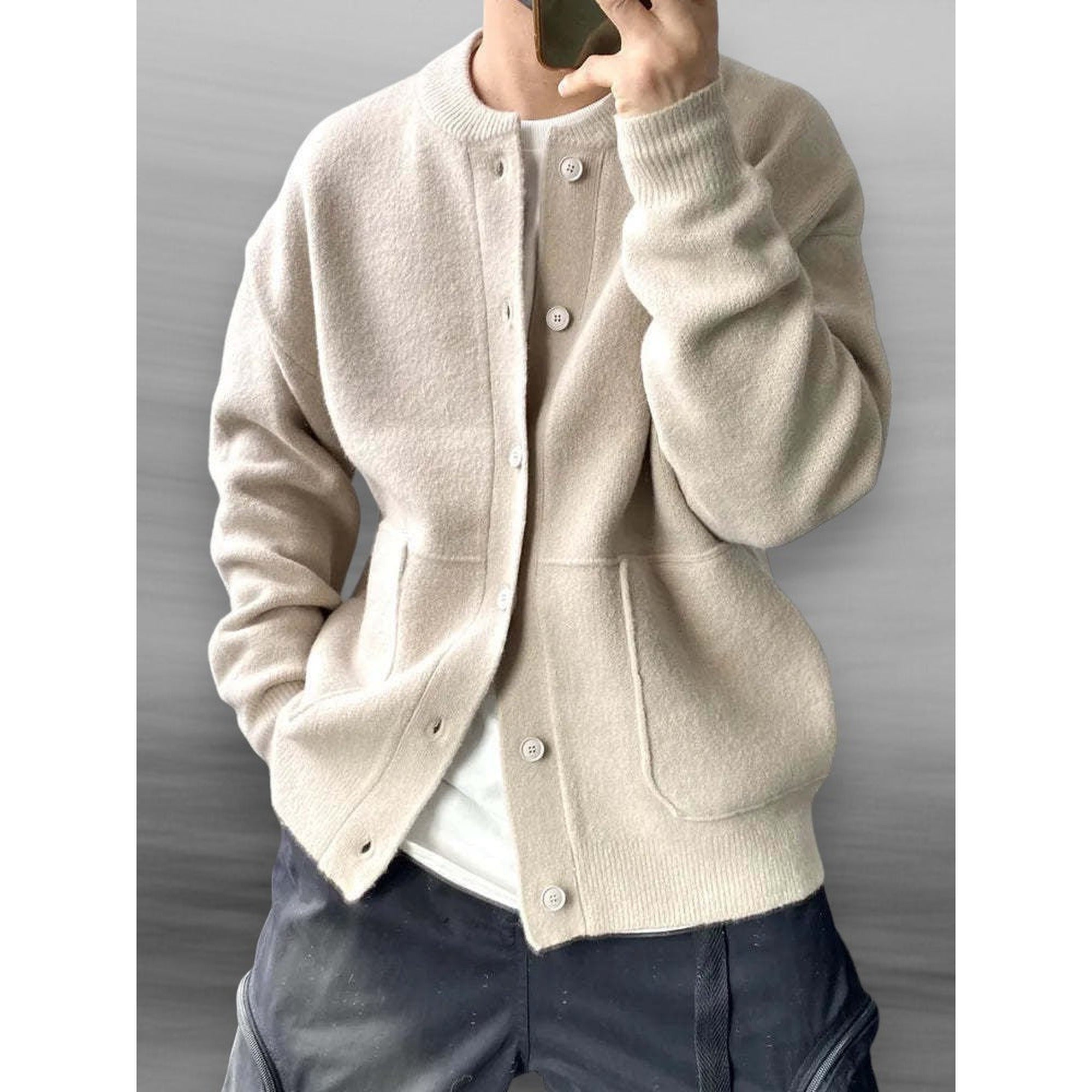 Noah | Soft Cardigan Sweater for Men - Beige