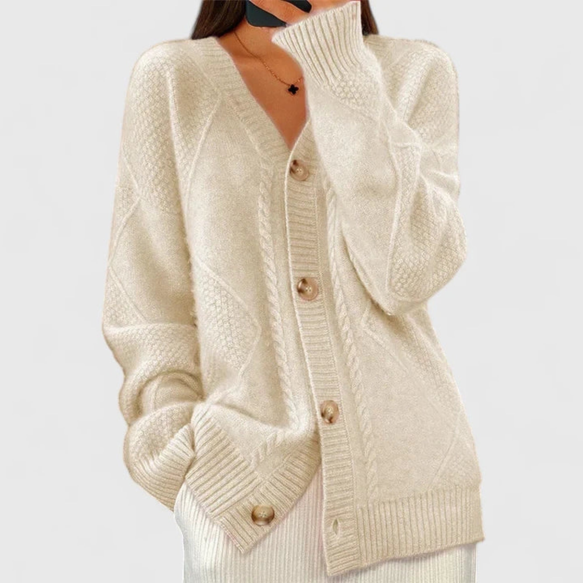 Kayla | Comfortable Cardigan - Apricot