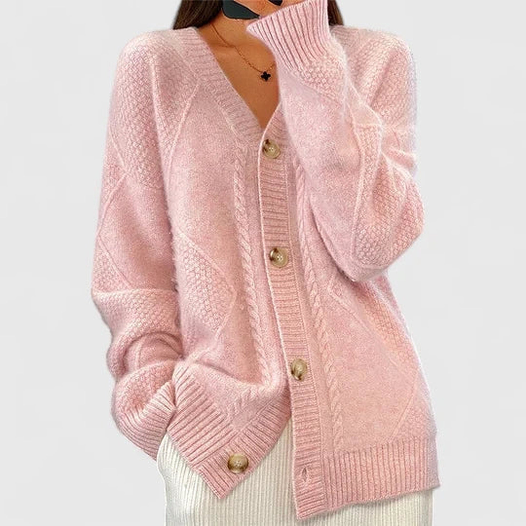 Kayla | Comfortable Cardigan - Pink