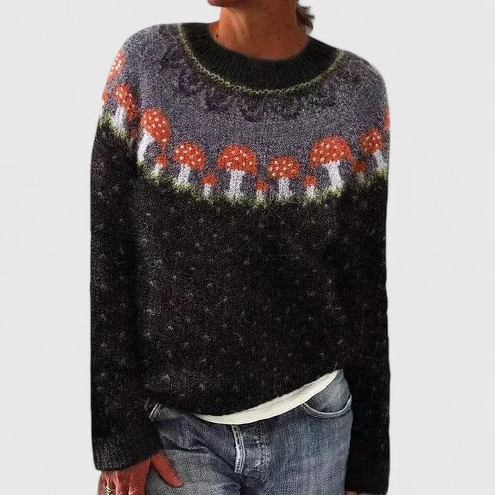Women's Fair Isle Knit Jumper – Crew Neck Pattern Jumper