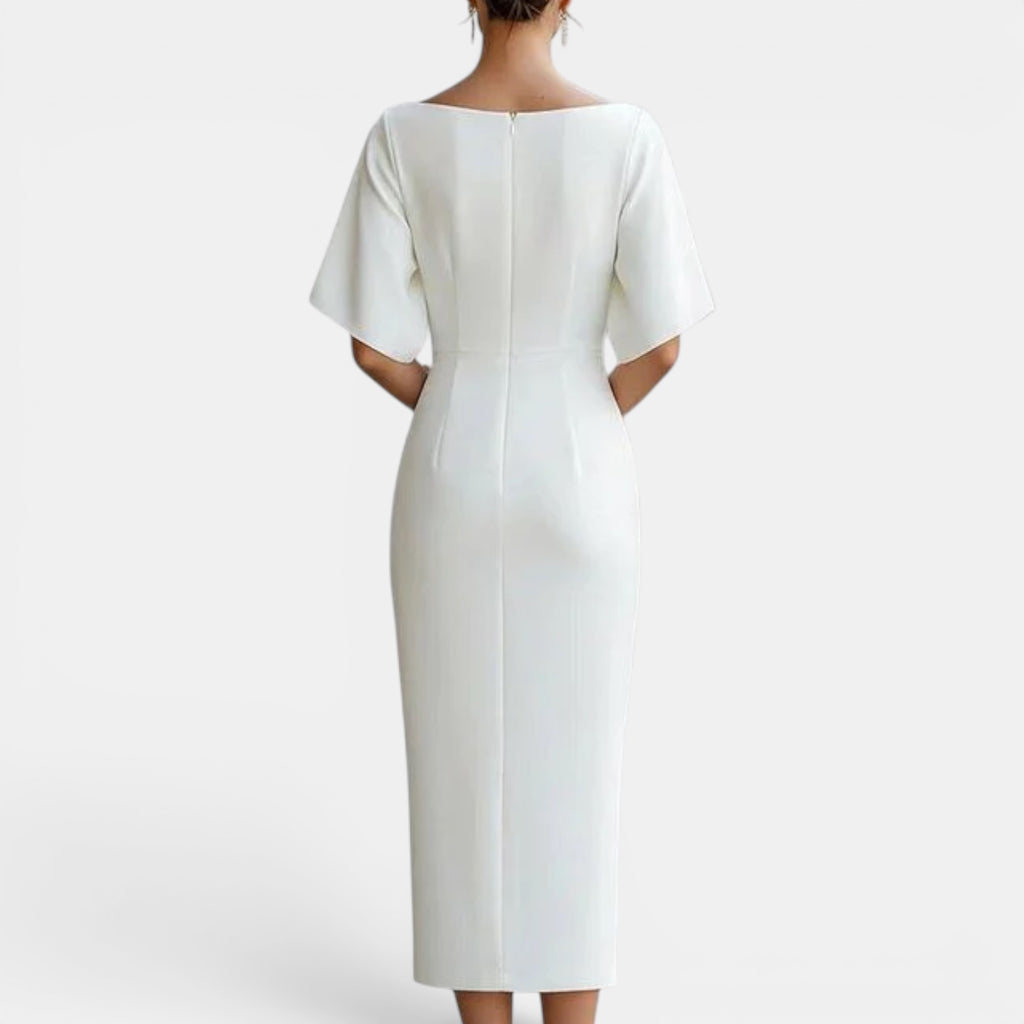 Ellmont London | Women's Elegant Occasion Midi Summer White Prom Dress