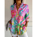 Trixie | Colorful Blouse with Playful Print - Pink