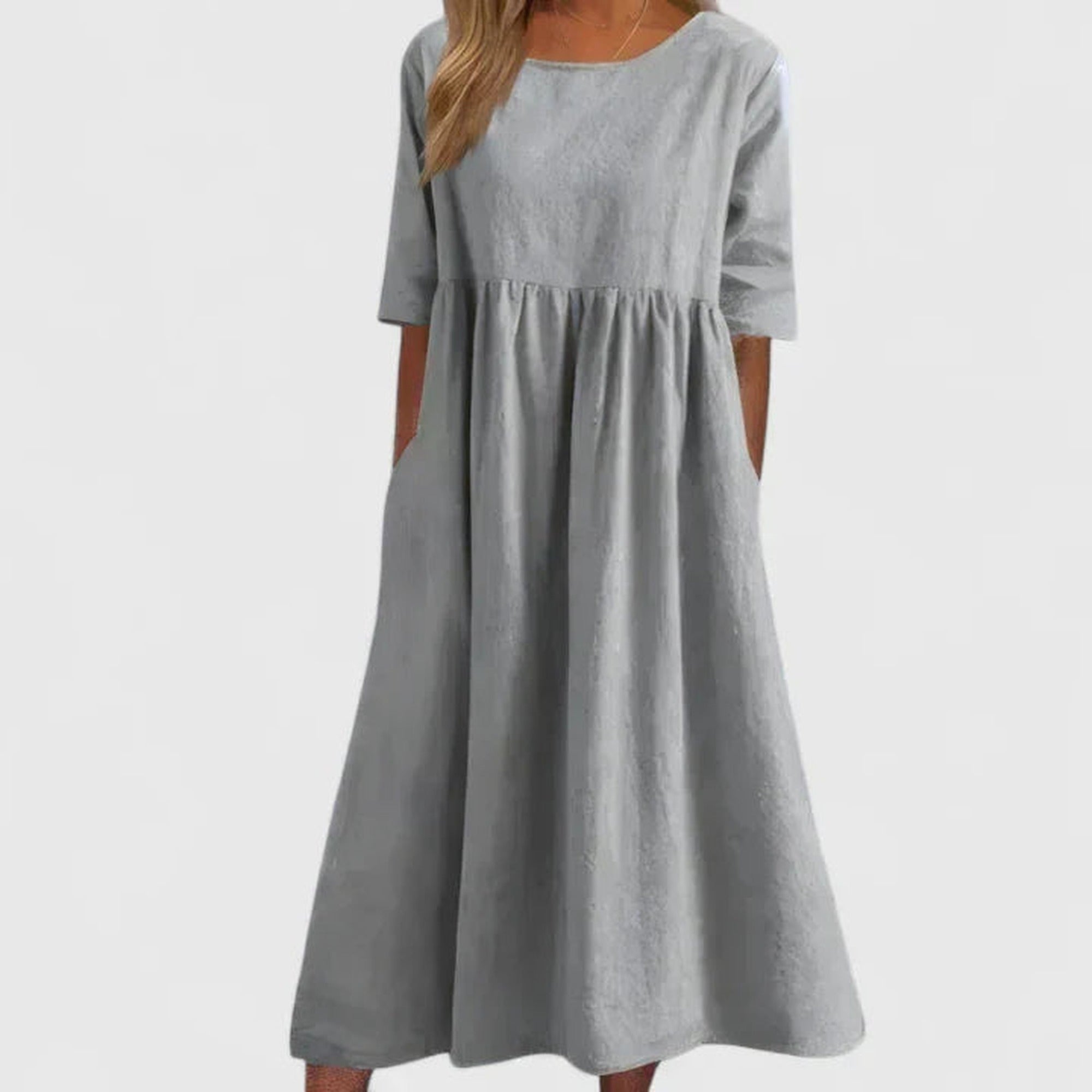 Susanna | Comfortable Dress - Light Gray