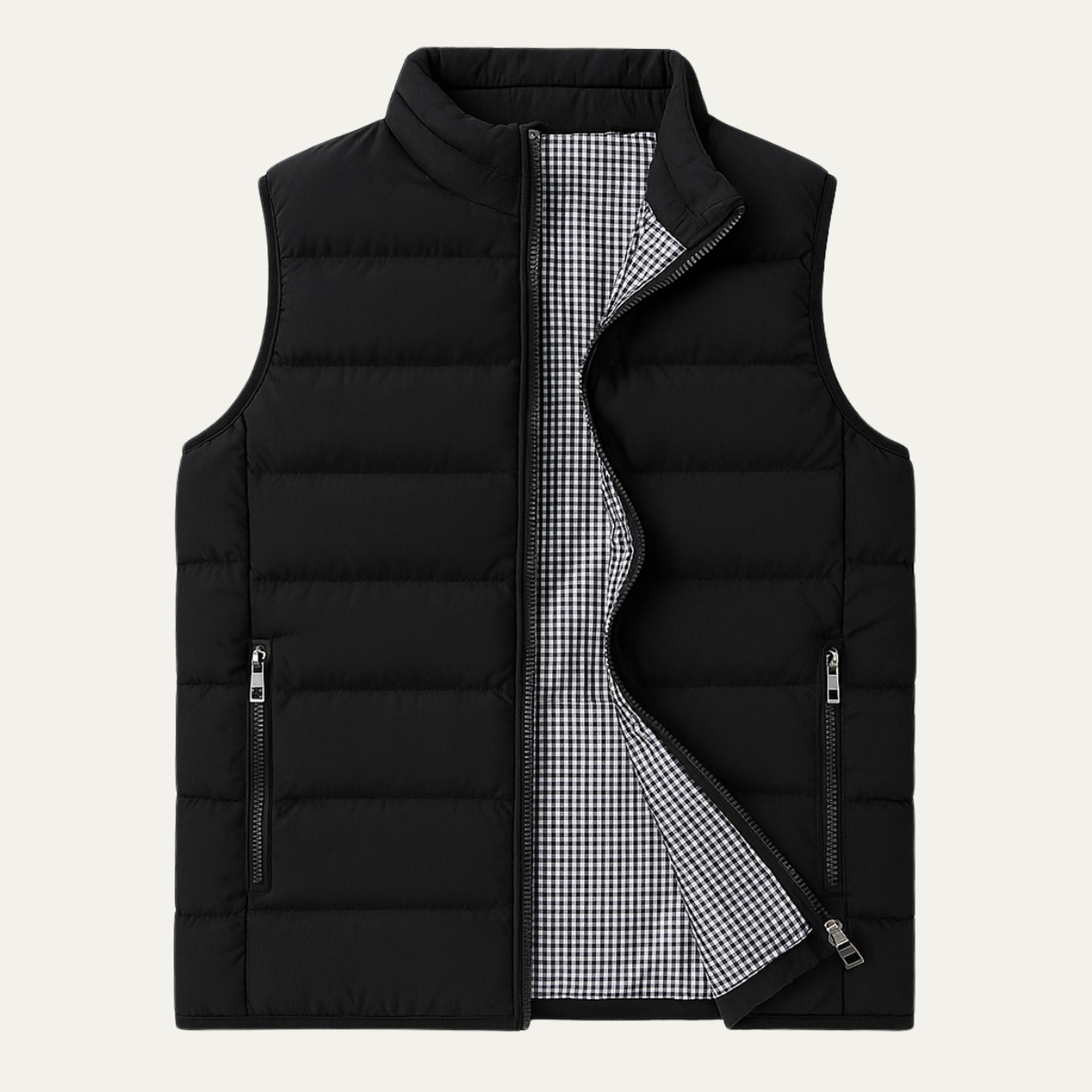 Adrian 2 | Men's Stand Collar Puffer Vest - Black