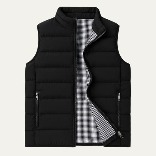 Adrian 2 | Men's Stand Collar Puffer Vest - Black