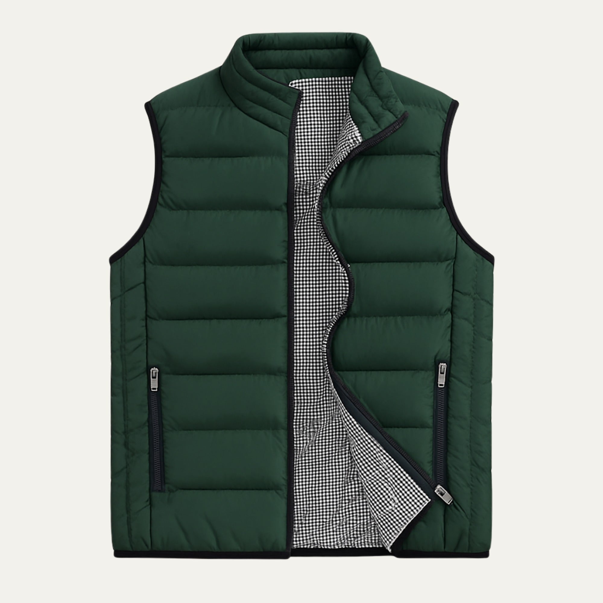 Adrian 2 | Men's Stand Collar Puffer Vest - Forest Green