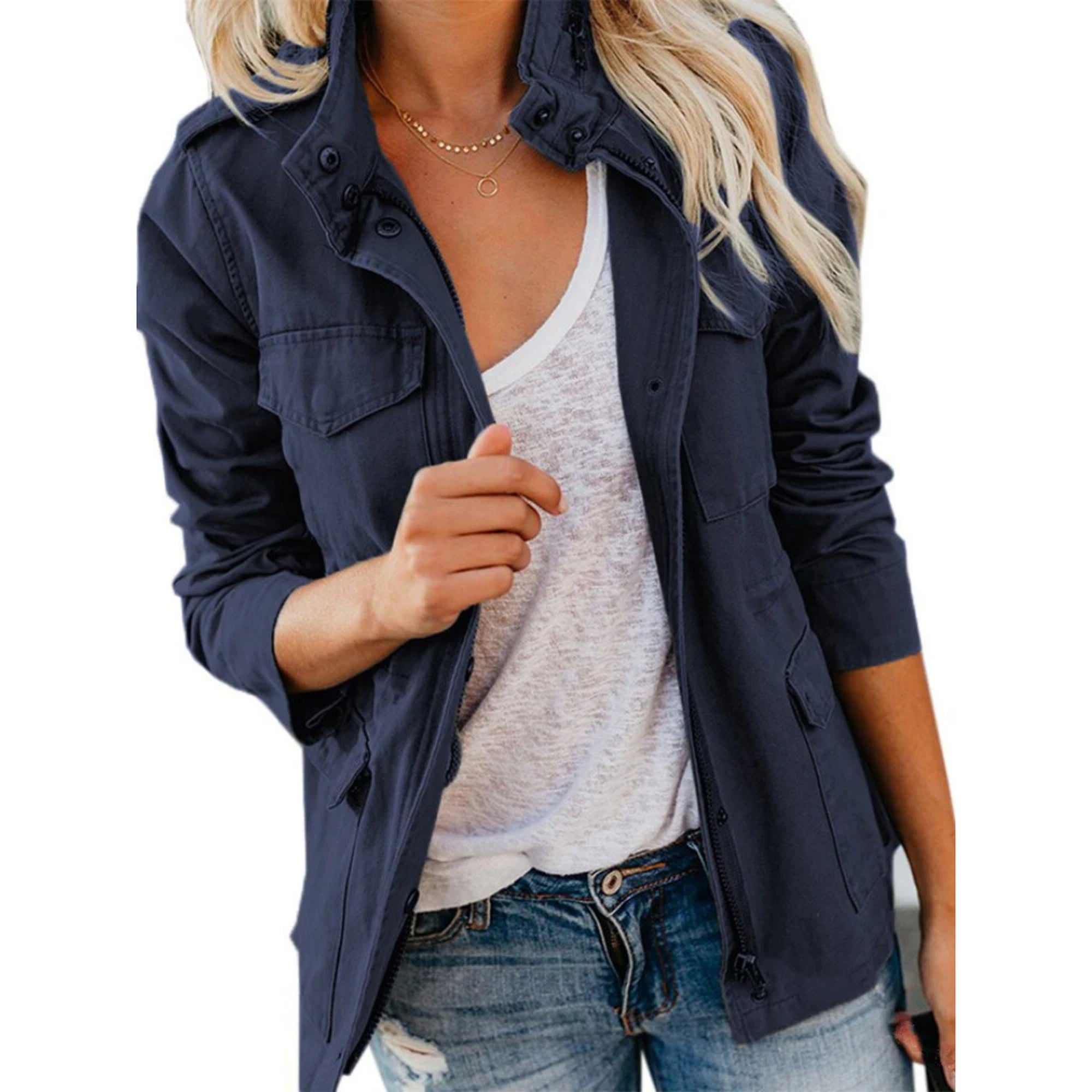 Fern | Utility Jacket for Women - Navy Blue