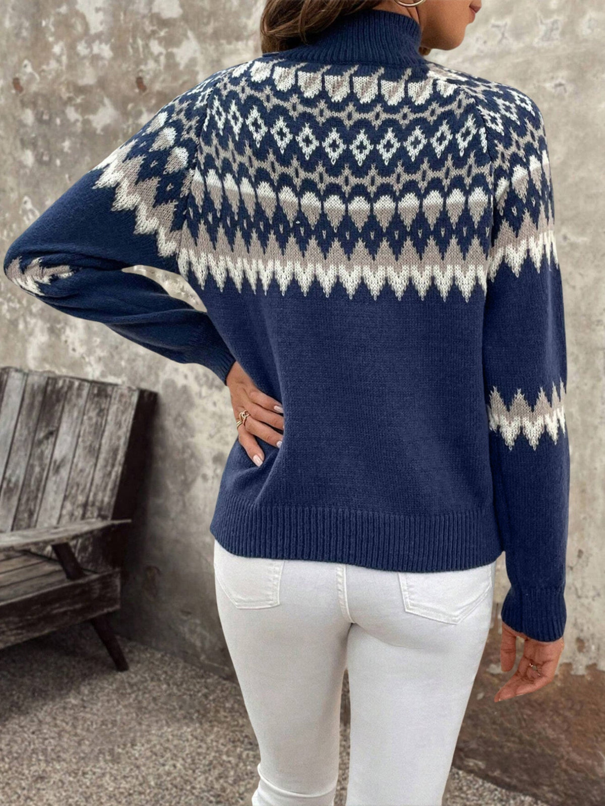 Autumn | Fair Isle Turtleneck Knit Sweater — Long Sleeve Women's Cozy Fit
