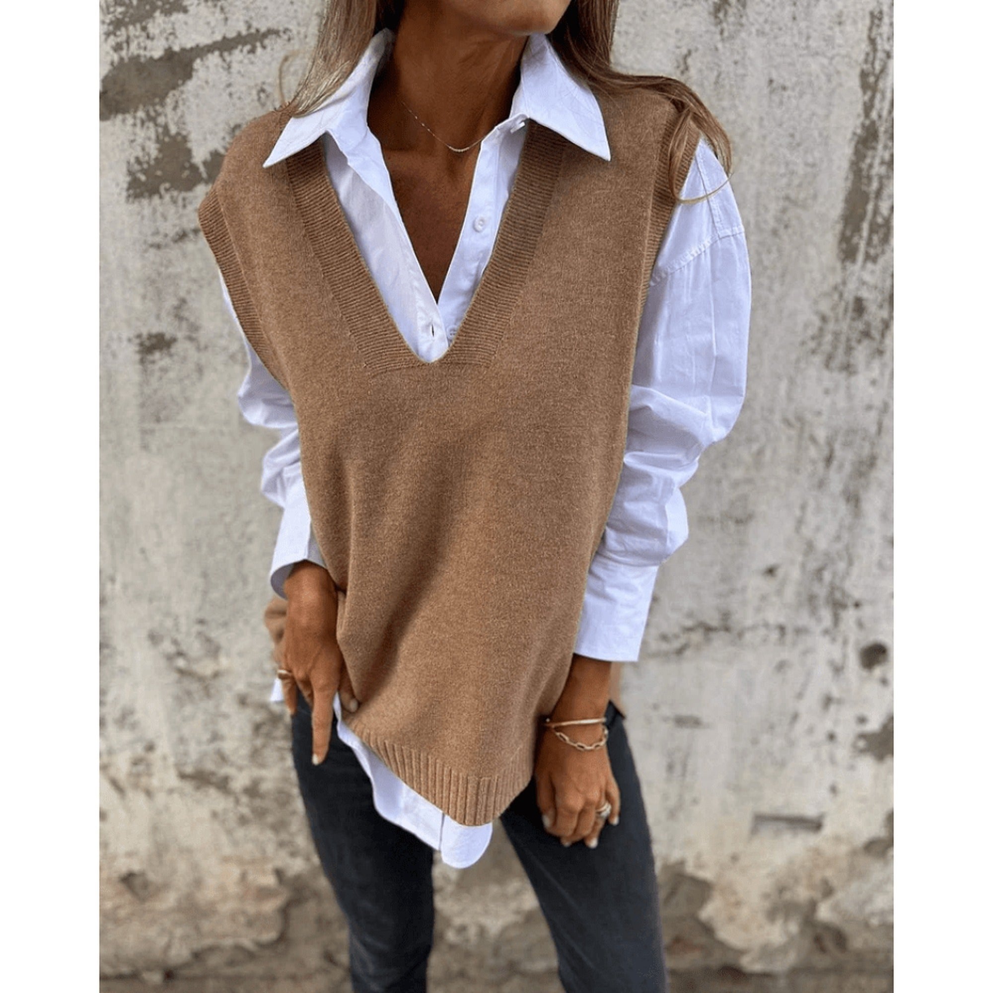 Sofia | Elegant Vest - Brown
