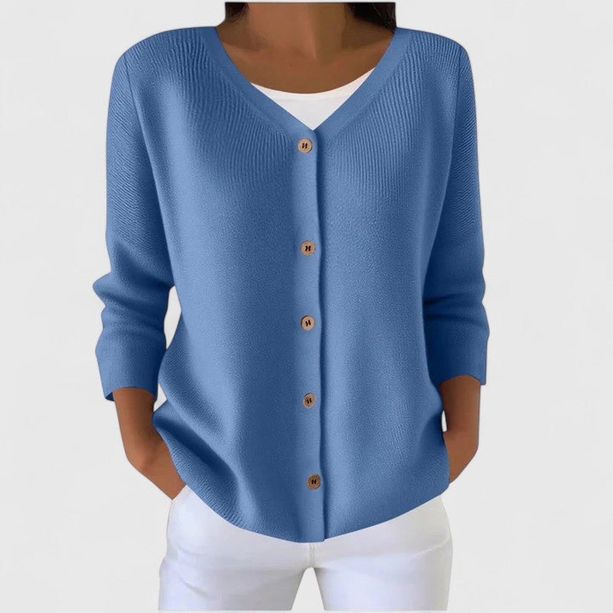 Ingrid | Elegant Cardigan - Blue