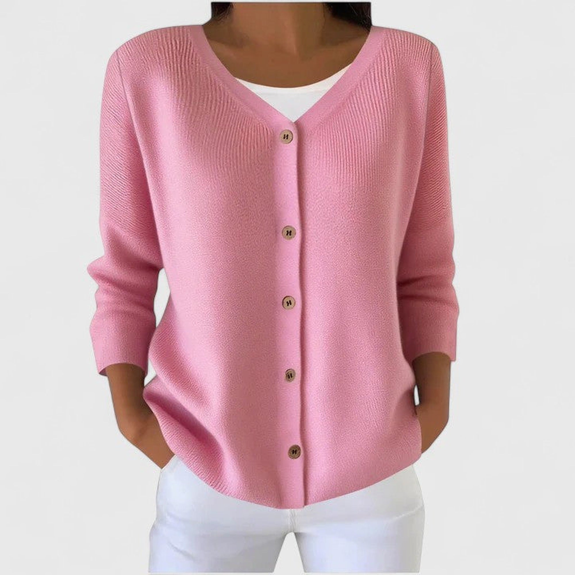 Ingrid | Elegant Cardigan - Light Pink