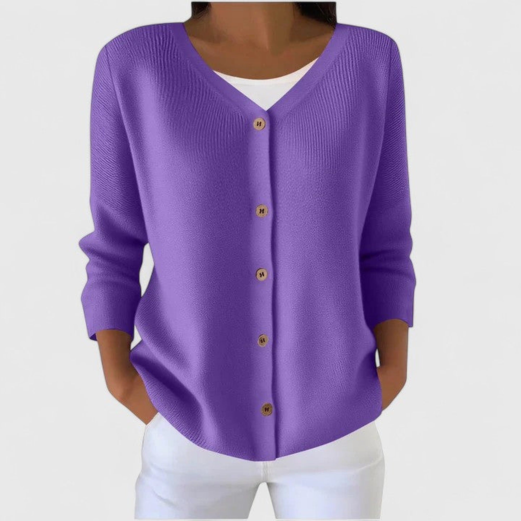 Ingrid | Elegant Cardigan - Purple