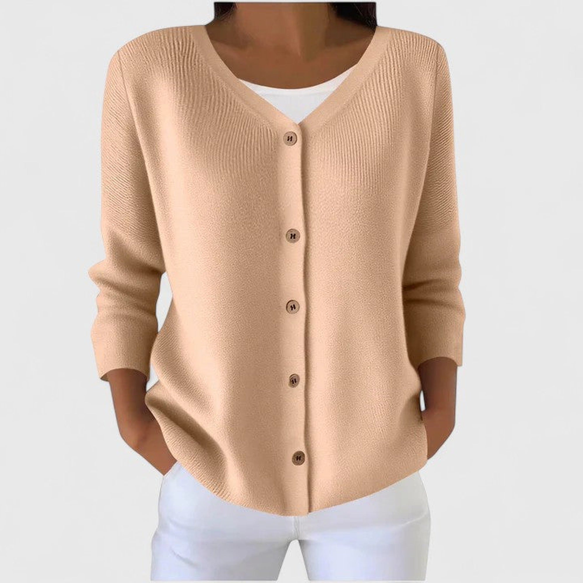 Ingrid | Elegant Cardigan - Salmon