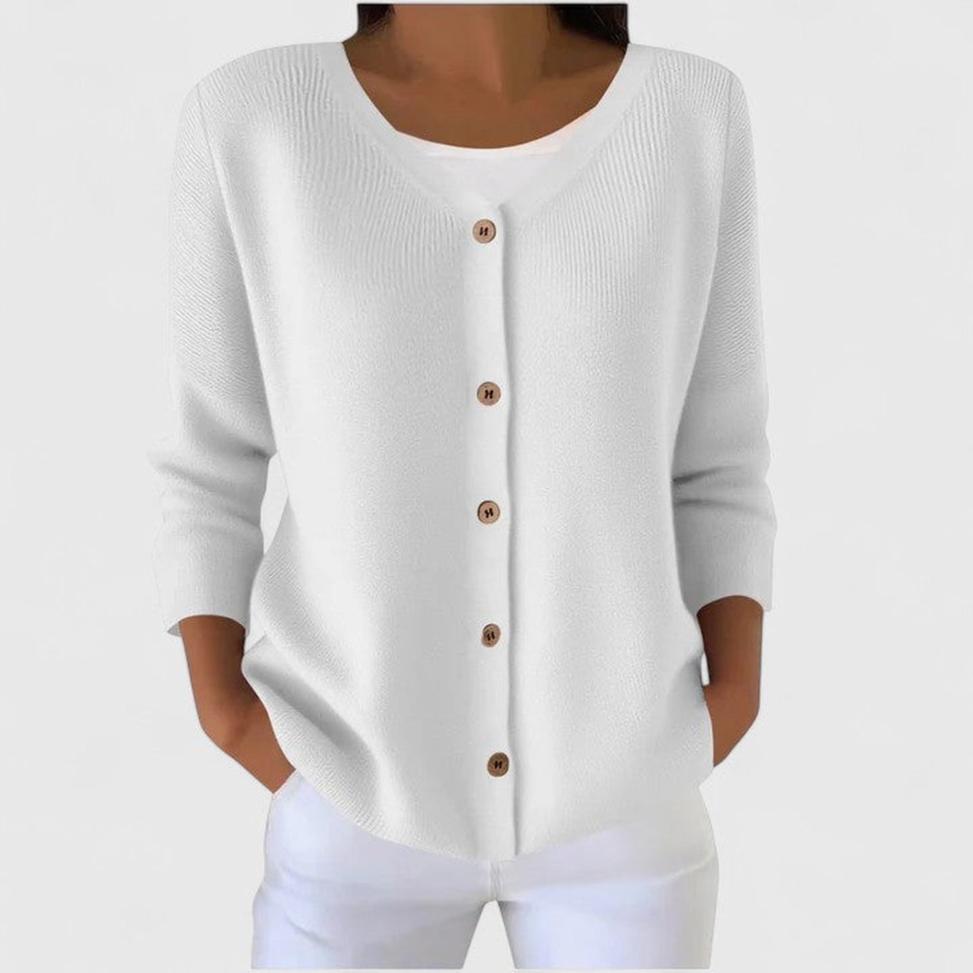 Ingrid | Elegant Cardigan - White