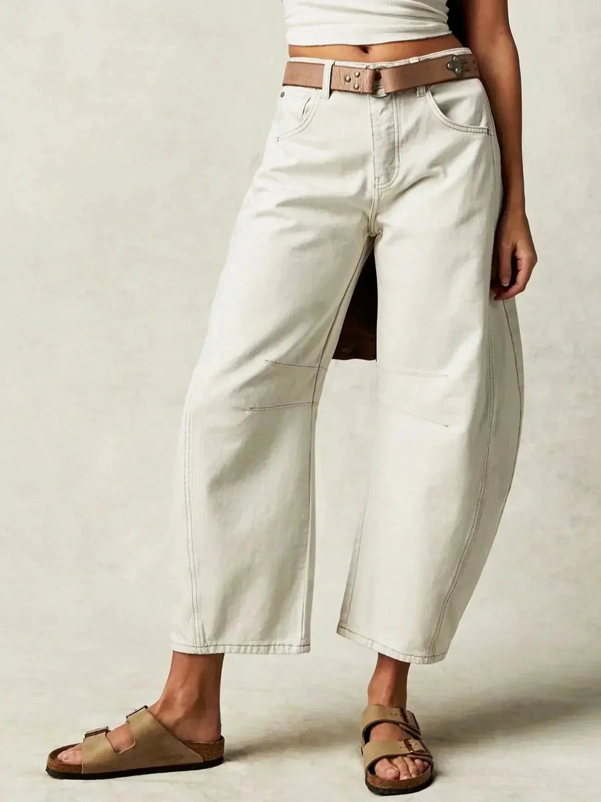 Women's Wide Leg High Waist Leopard Print Jeans