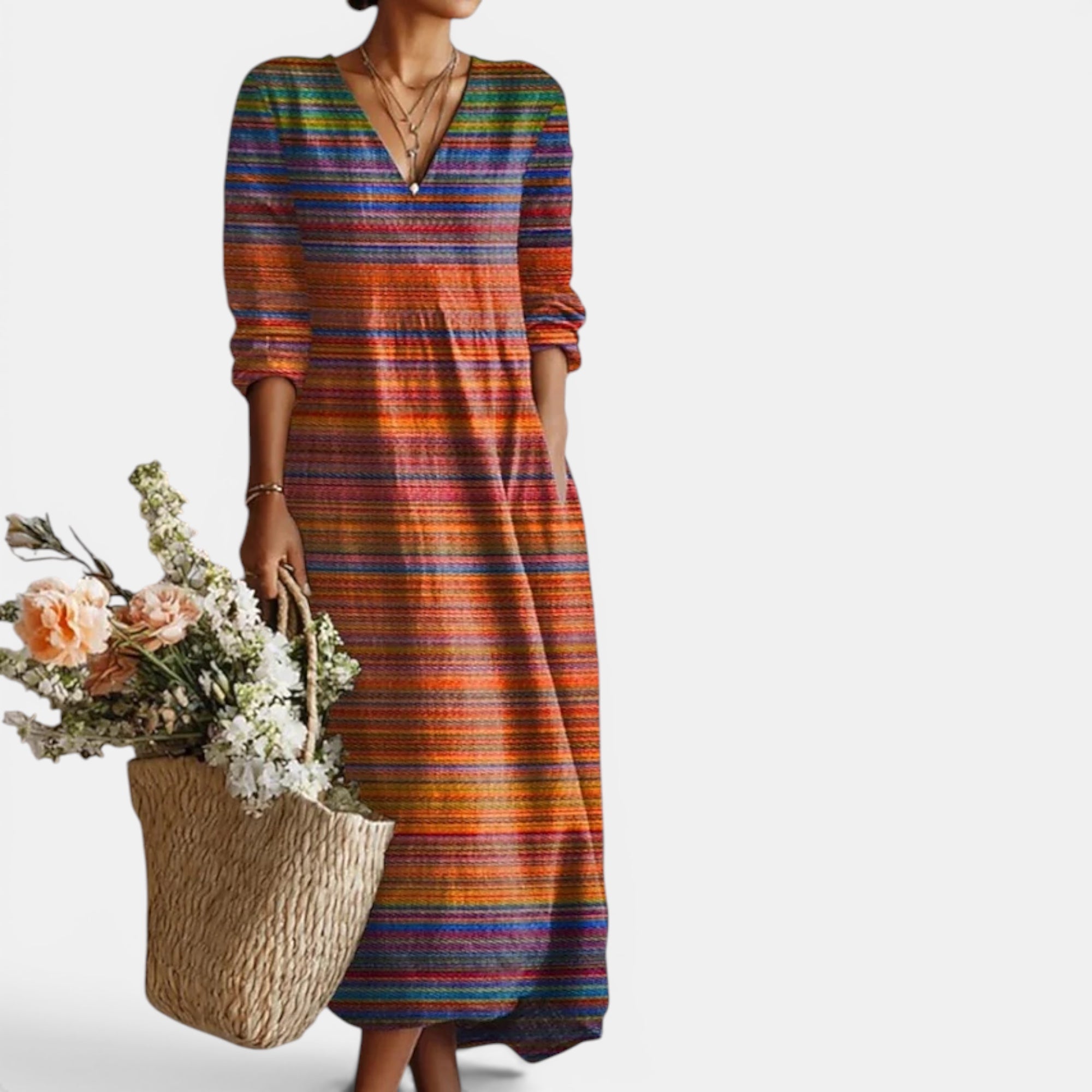 Ellmont London | Women's Linen Midi Blend Dress Breathable For Summer Wear
