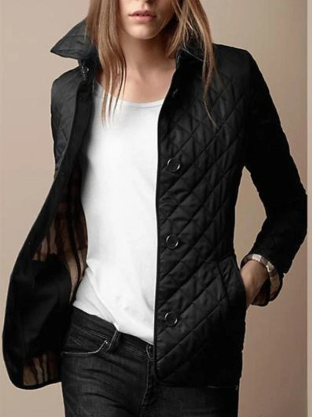 Hazel | Women's Casual Quilted Jacket with Turned-Down Collar