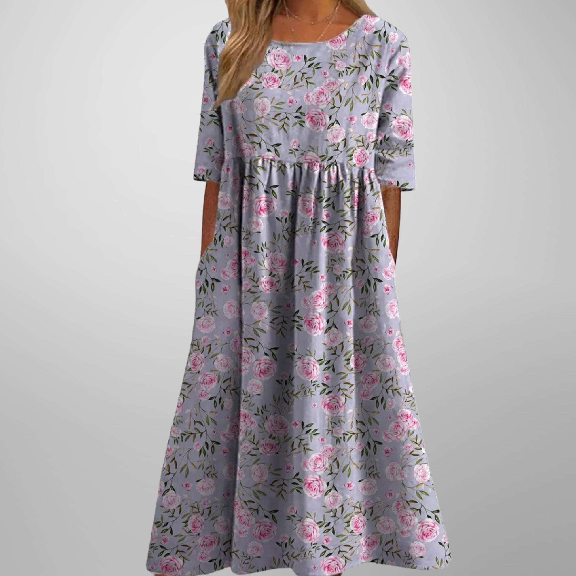 Sofia | Women's Floral Summer Maxi Dress - Dusty Lilac