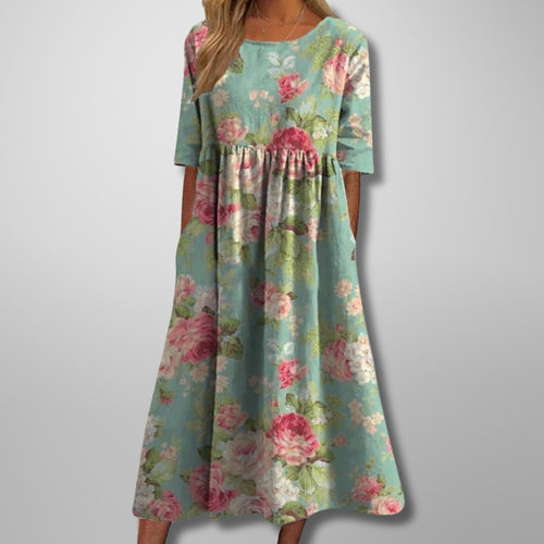 Sofia | Women's Floral Summer Maxi Dress - Mint Green