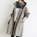Greta | Women's Hooded Long Rain Jacket - Gray