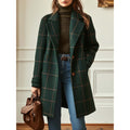 Beatrix | Women's Plaid Mid-Length Winter Coat - Dark Green