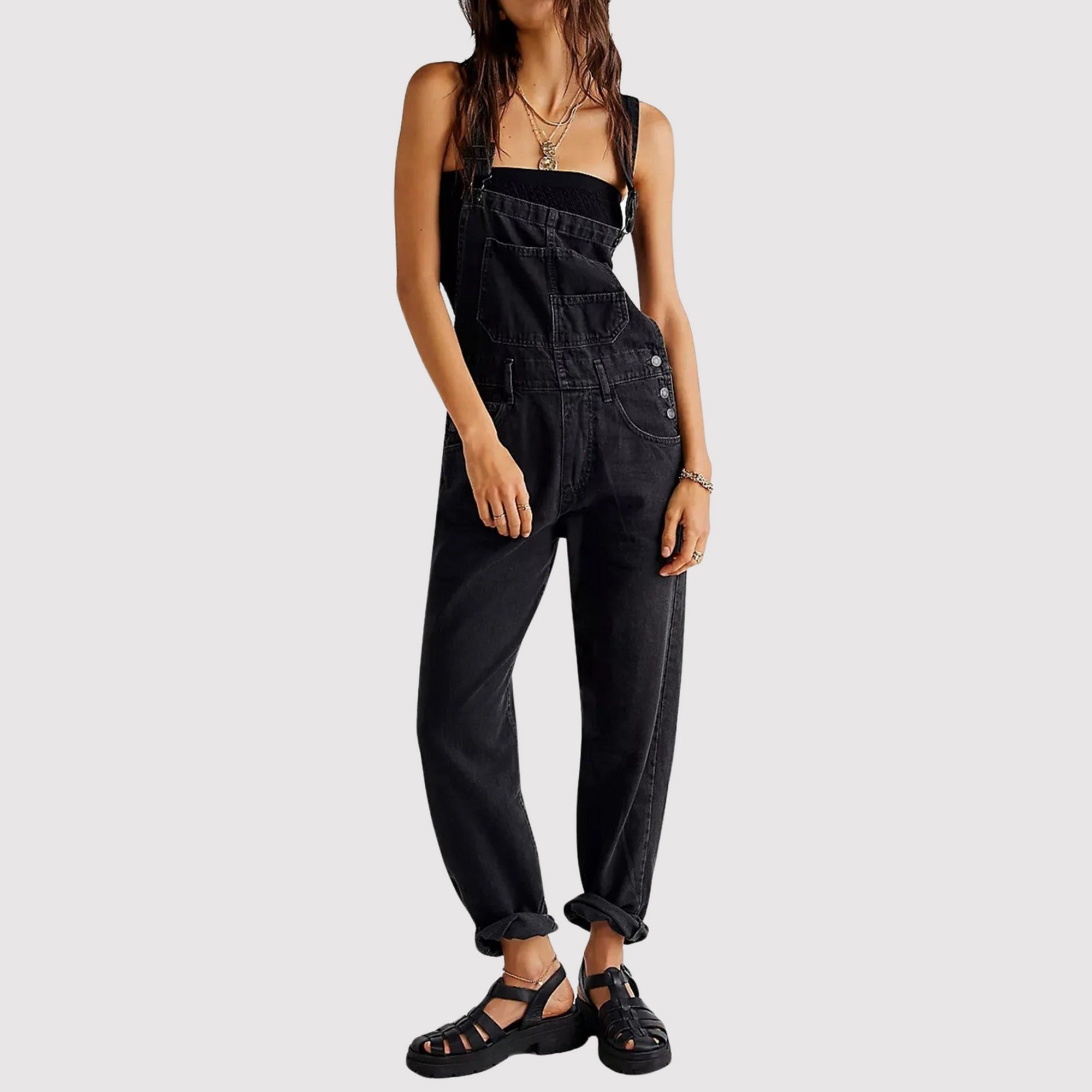 Elin | Women's Relaxed-Fit Overalls - Black