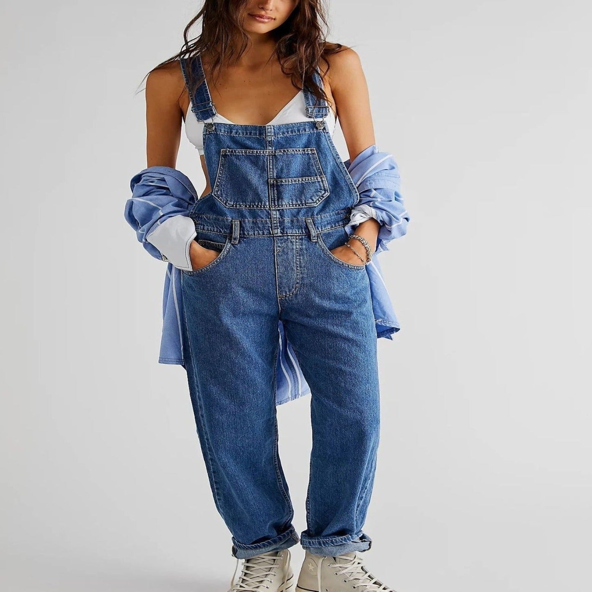 Elin | Women's Relaxed-Fit Overalls - Dark Blue