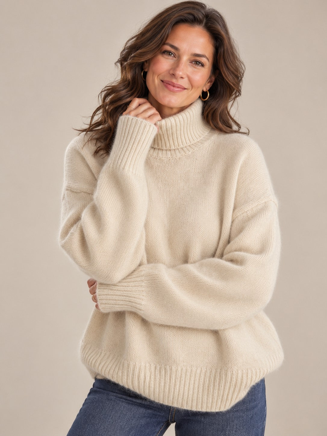 Hannah | Women's Cashmere Turtleneck Sweater with High Collar