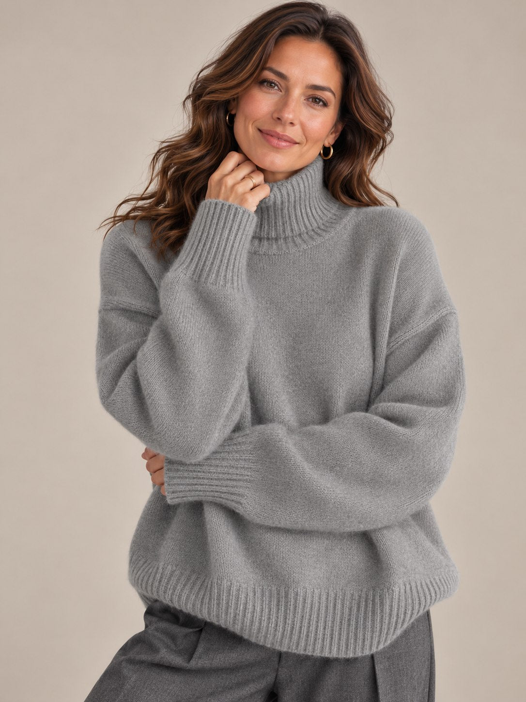 Hannah | Women's Cashmere Turtleneck Sweater with High Collar