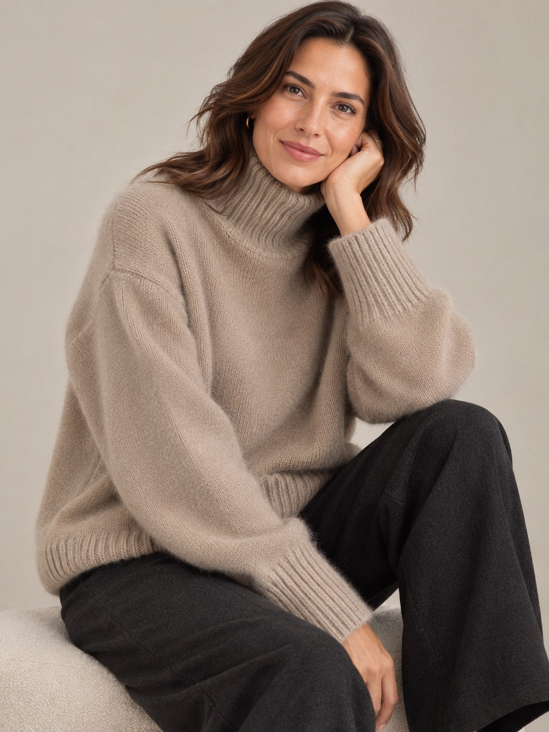 Hannah | Women's Cashmere Turtleneck Sweater with High Collar