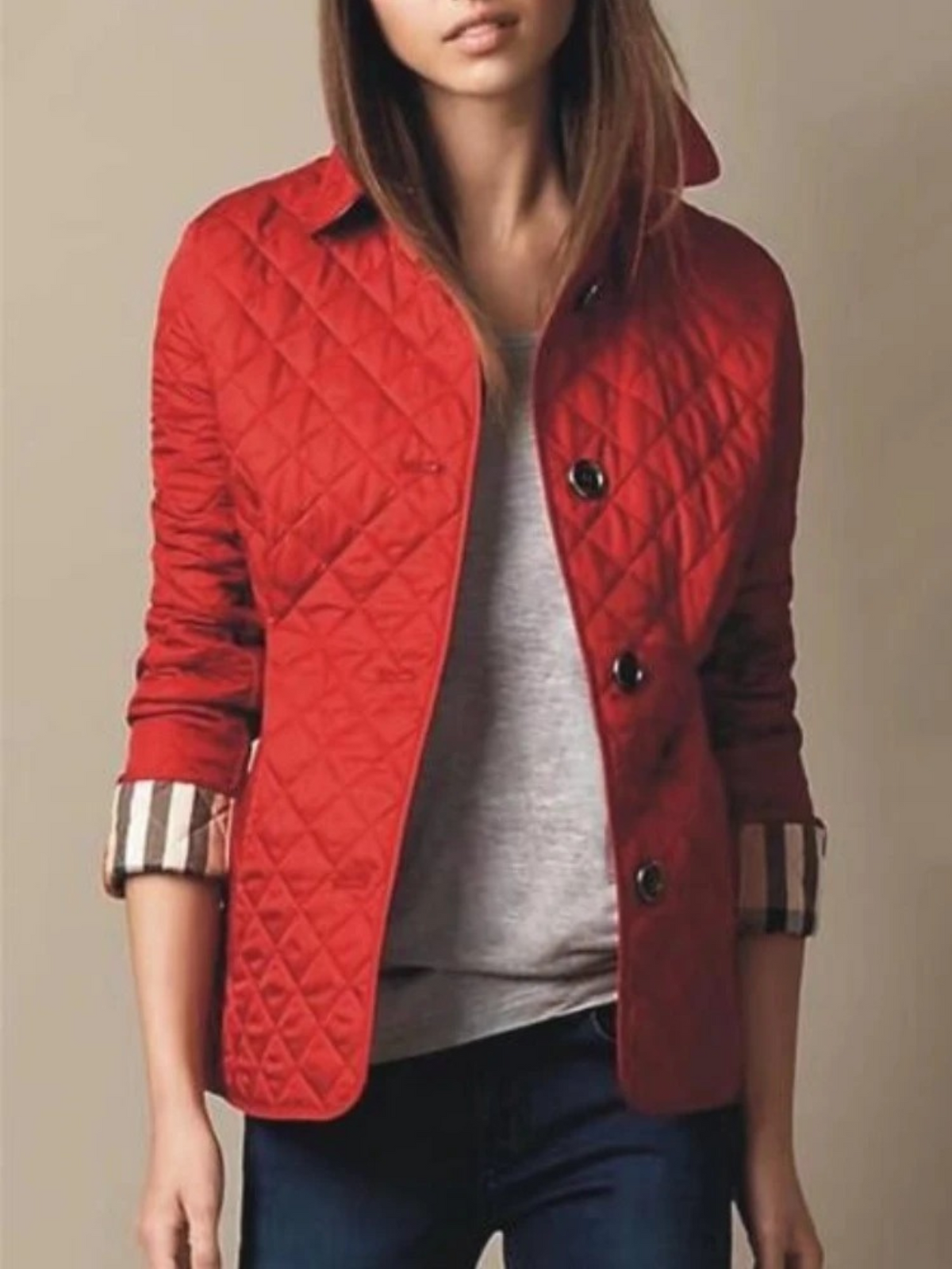 Hazel | Women's Casual Quilted Jacket with Turned-Down Collar