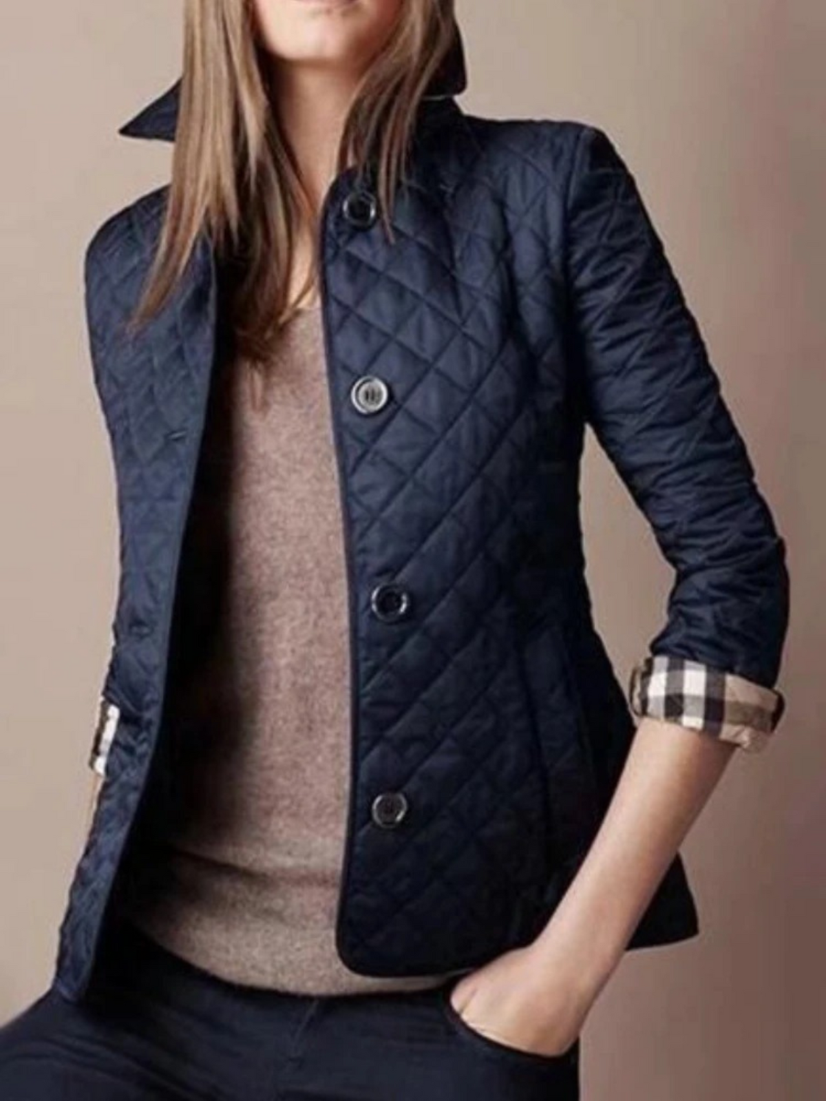 Hazel | Women's Casual Quilted Jacket with Turned-Down Collar