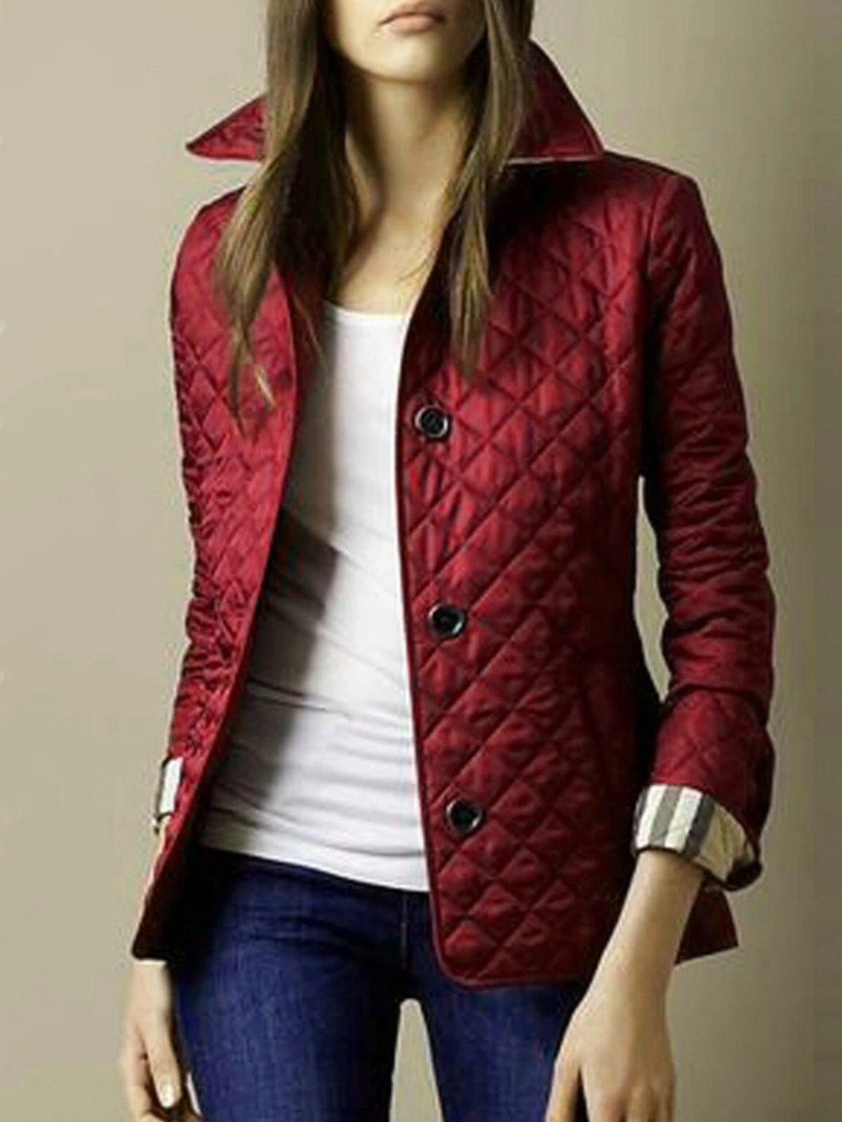 Hazel | Women's Casual Quilted Jacket with Turned-Down Collar