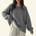 Ellmont London | Crewneck Sweater Women's Casual Knit Pullover with Relaxed Fit