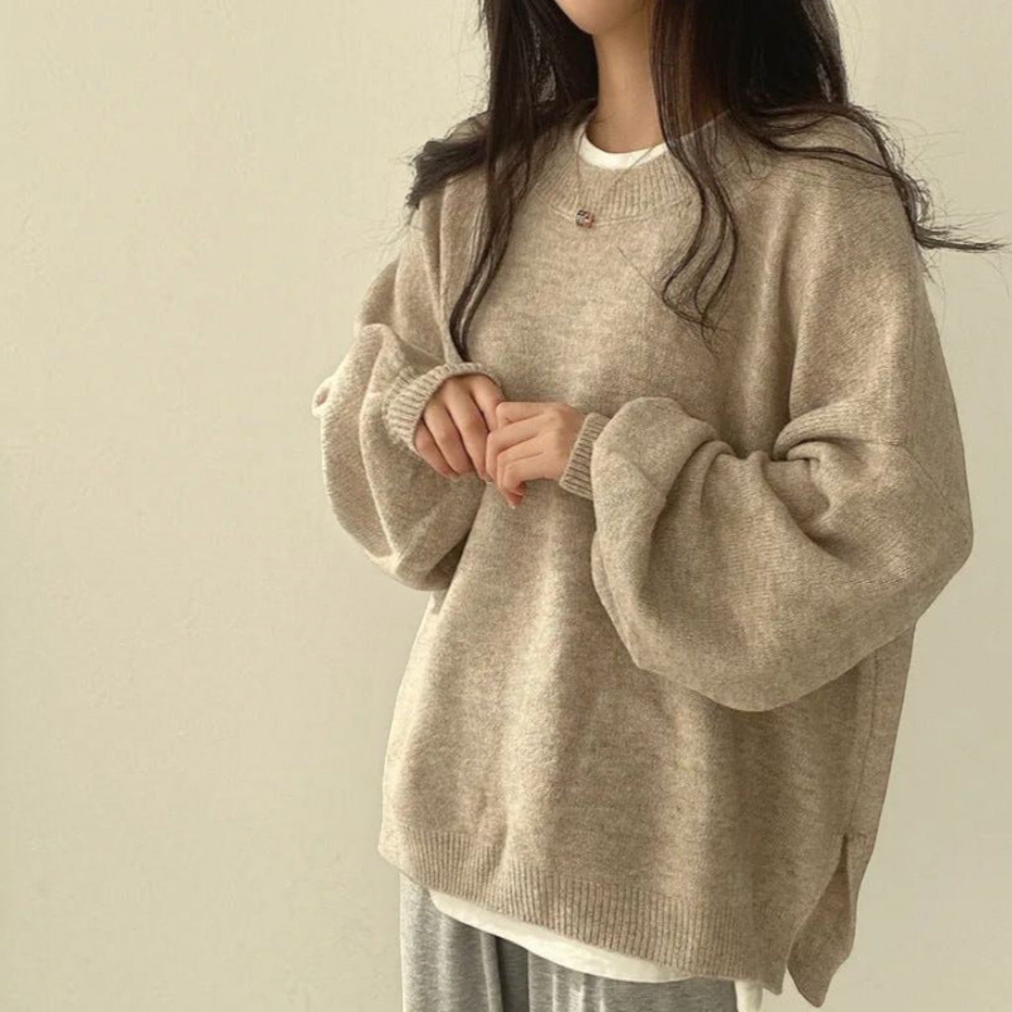 Ellmont London | Crewneck Sweater Women's Casual Knit Pullover with Relaxed Fit