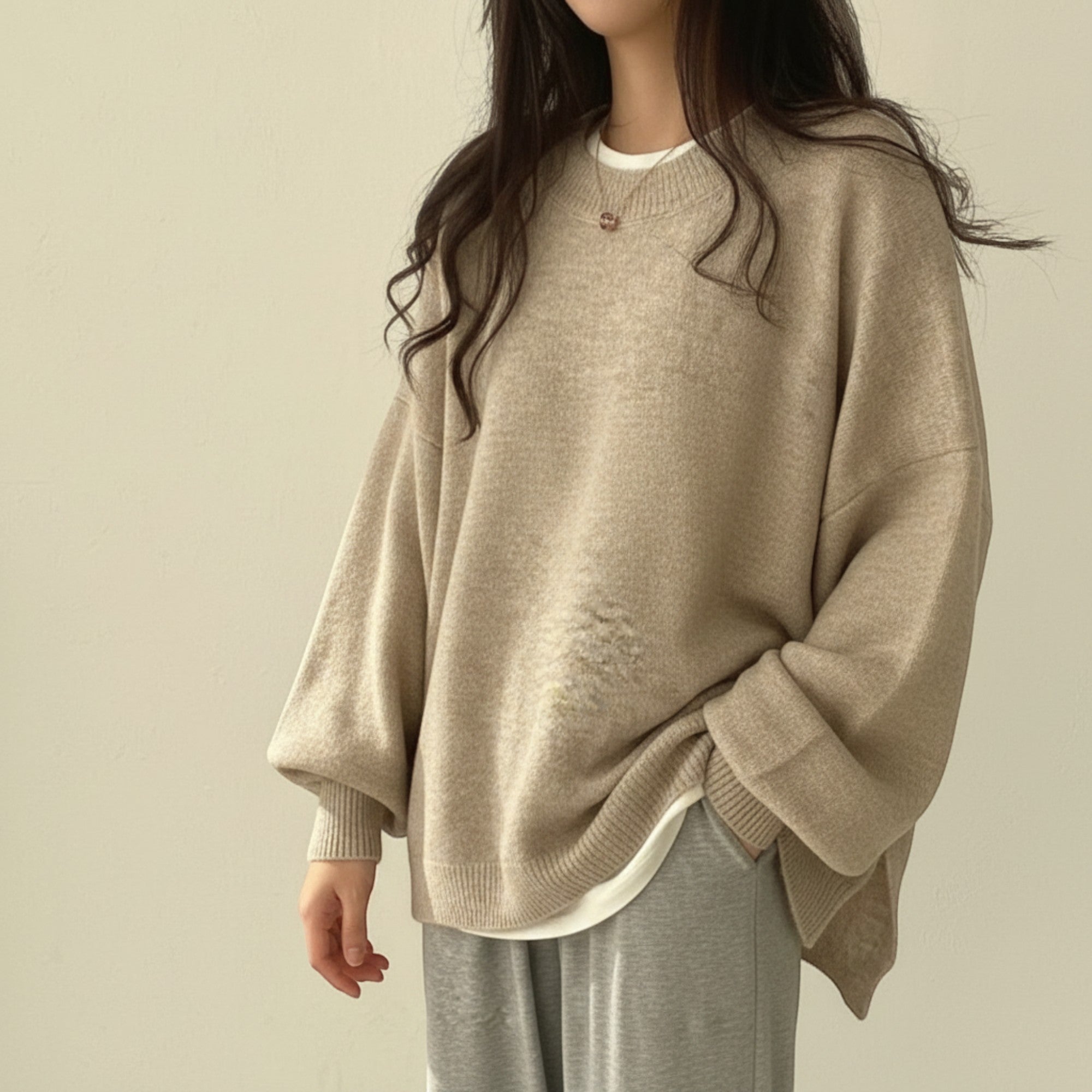 Ellmont London | Crewneck Sweater Women's Casual Knit Pullover with Relaxed Fit