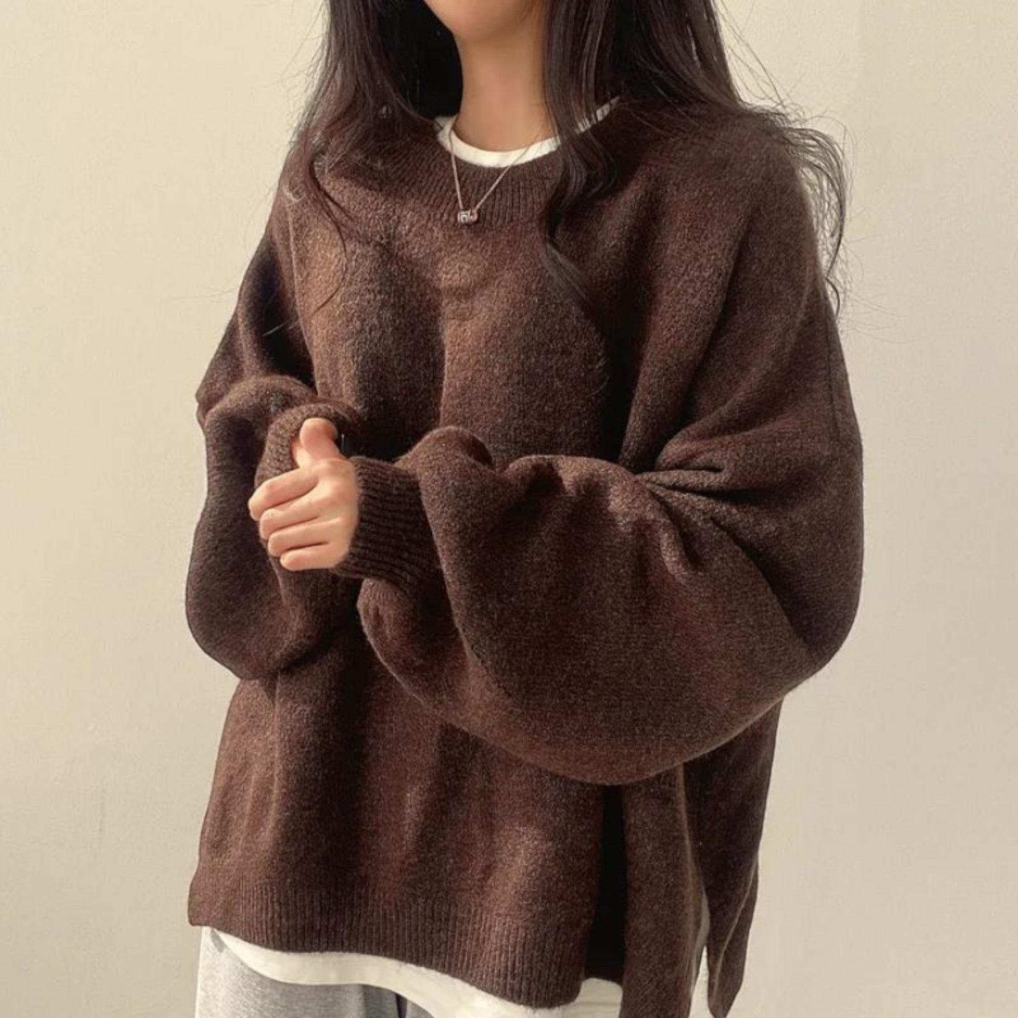 Ellmont London | Crewneck Sweater Women's Casual Knit Pullover with Relaxed Fit