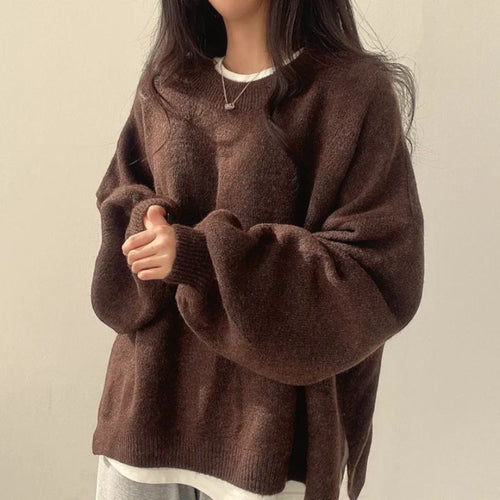 Ellmont London | Crewneck Sweater Women's Casual Knit Pullover with Relaxed Fit